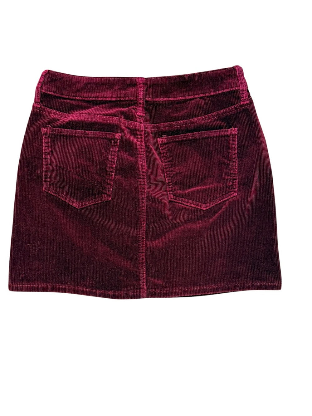 SO Burgundy Corduroy Mini Skirt Size 9/29W Stretch Cotton Y2K - Picture 3 of 10